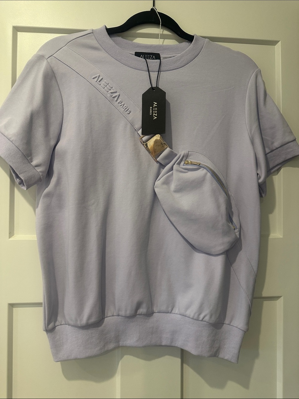 Aleeza PARIS  Lavender Short-Sleeve with Integrated Crossbody Pouch